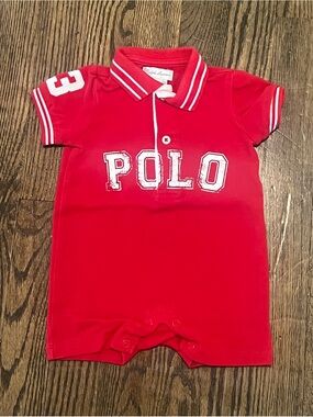 Ralph Lauren Red POLO Short Sleeve One-Piece